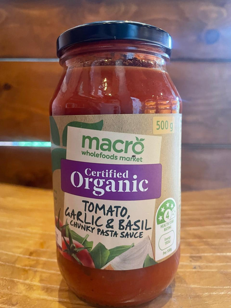 MACRO ORGANIC TOMATO, GARLIC & BASIL CHUNKY PASTA SAUCE