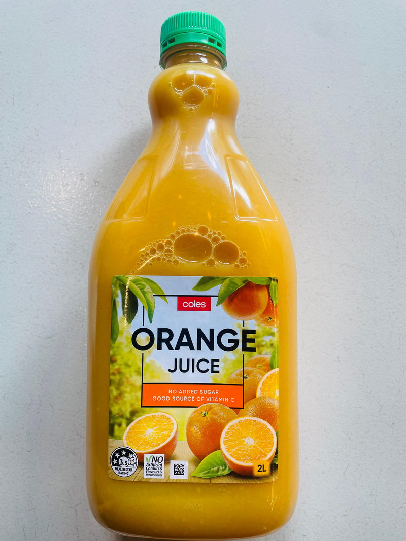 COLES ORANGE JUICE 2L